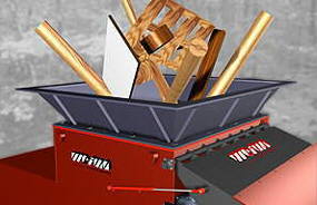 For shredding of wood material